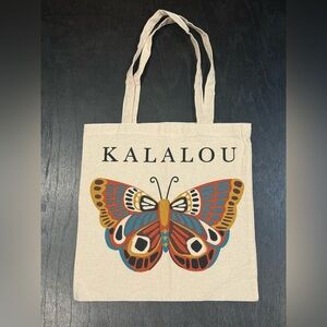 Kalalou Cotton Tote Bag Butterfly